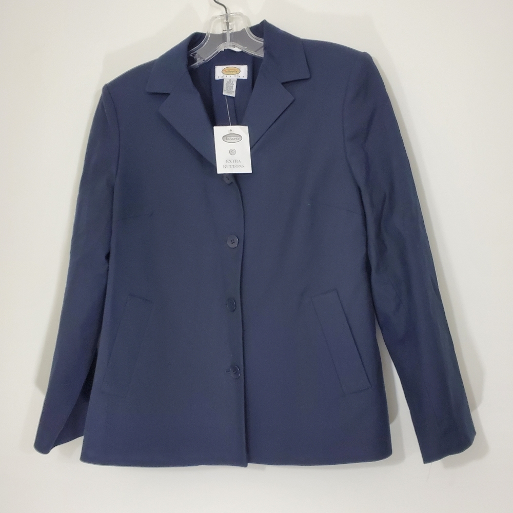 Talbots Petites Navy 4 button Blazer with side pockets, Size 6